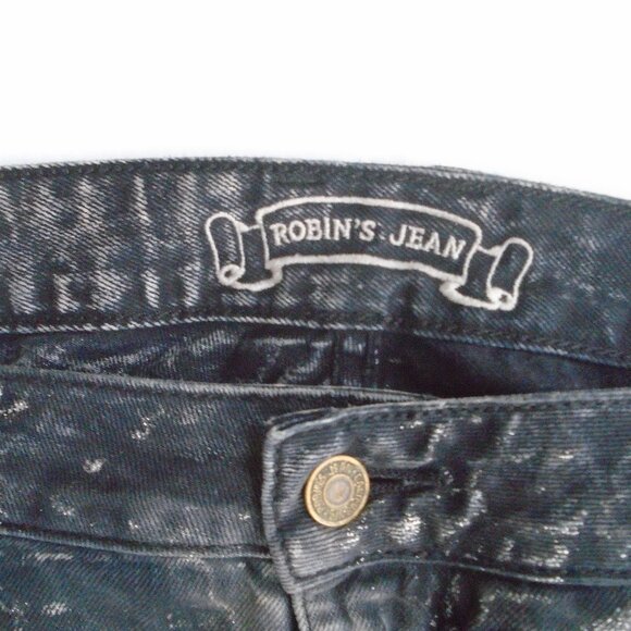 Robin's Jeans Mens Studded Paint Splashed Jeans Pants Size 42 Black - Picture 2 of 7